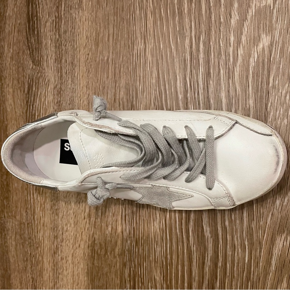 Golden Goose White and Silver Sneakers - Picture 5 of 7